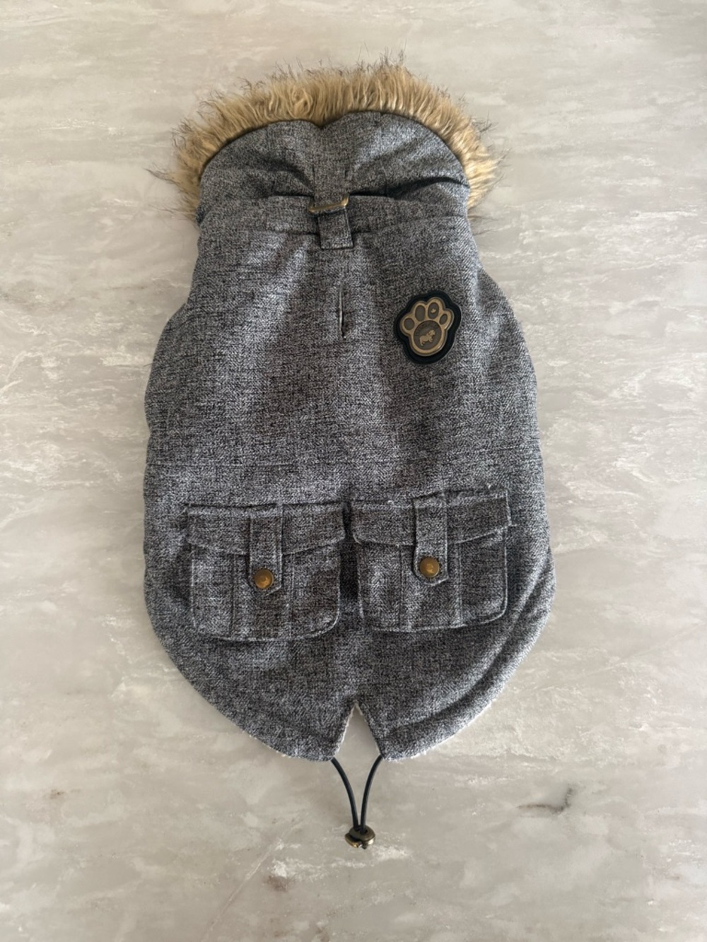 Canada Pooch Alaskan Army Gray Dog Parka - Size 12